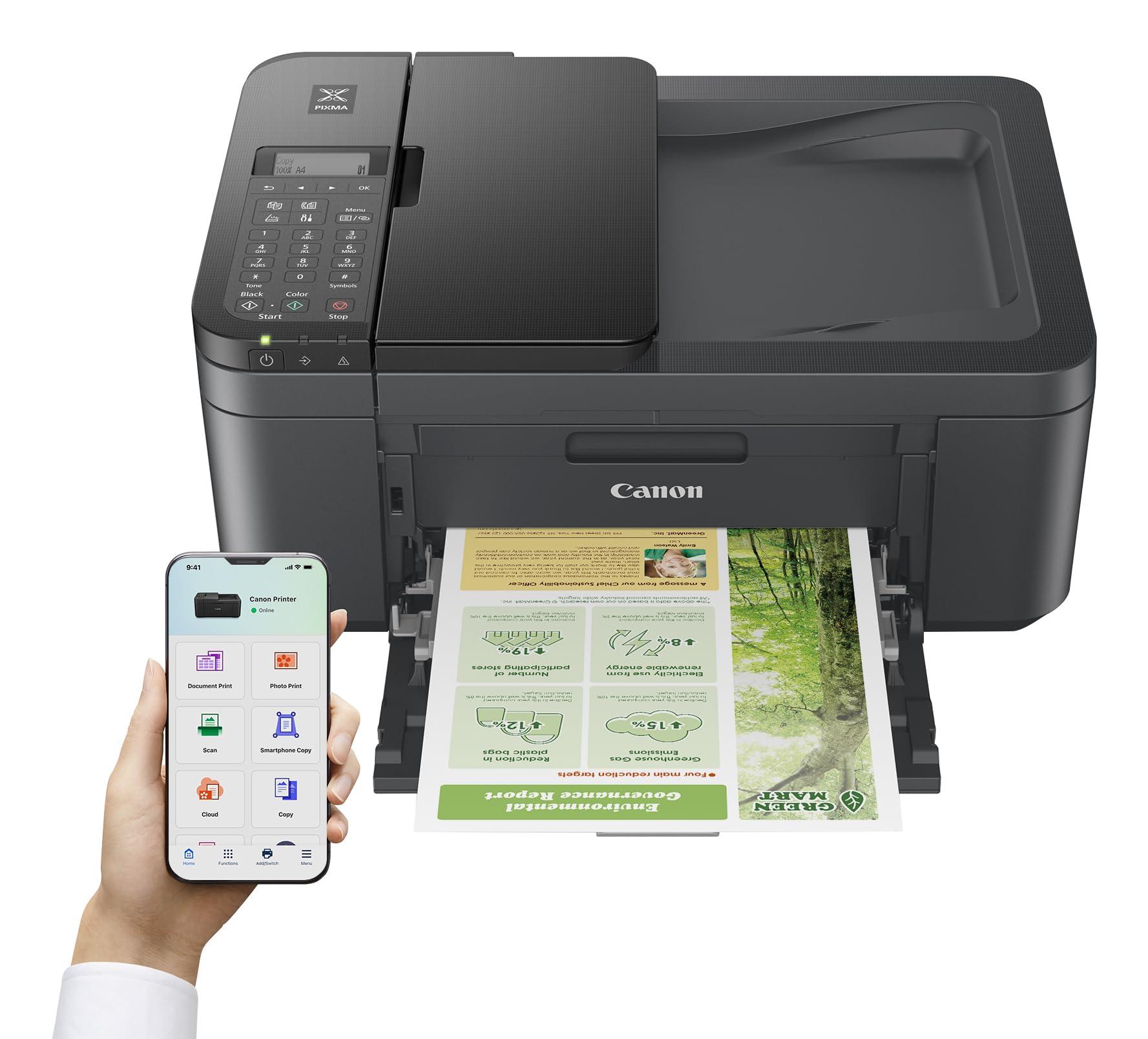 Canon PIXMA TR4755i Mitmefunktsiooniline Printer 4in1 (Tindiprinter, Trükkimine, Kopeerimine, Skaneerimine, Faksimine, A4, WLAN, Apple AirPrint, 20-leheline ADF, Kahepoolne trükkimine, ühilduv Pixma Print Plan ABOGA) must – detailne vaade