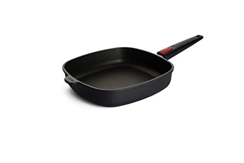 Woll Nowo Titanium nelinurkne pann – induktsiooniga, 28×28 cm, 6,5 cm kõrge, eemaldatava käepidemega – Sobib kõigile pliiditüüpidele, mittenakkuv kate