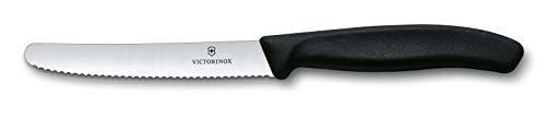 Victorinox Swiss Classic, Professionaalne Lauanõude Komplekt, 24-osaline, Eriti Terav Tera, Laineäär, 11 cm, Roostevaba Teras, Must – detailne vaade