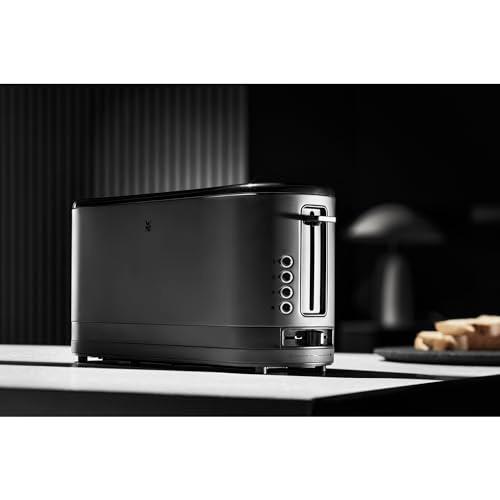 WMF Küchenminis kitsas 2-viiluline röster koos kuklisoojendajaga, XXL, bagelifunktsioon, 7 pruunistusastet, 900W, roostevaba teras, must – pilt 12