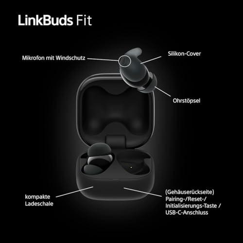 Sony LinkBuds Fit – Tõeliselt juhtmevabad mürasummutavad Bluetooth-kõrvaklapid – Mugav kogu päeva, IPX4, ümbritseva heli režiim, 21h aku kestvus, multipoint-ühendus, iOS & Android – Must – pilt 12