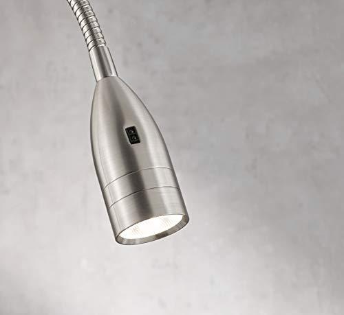 Fischer & Honsel | Voodi valgusti Flex, Sten | žestijuhtimisega hämardatav | 1x LED 5 vatti, 3000 Kelvinit, 420 luumenit | EEK: G | 30702, Hõbedane – pilt 6