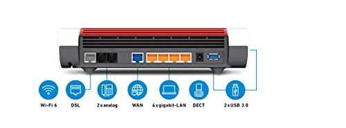 FRITZ!Box 7590 AX Rahvusvaheline (DSL/VDSL WLAN ruuter Wi-Fi 6-ga, 2 400 MBit/s (5 GHz) & 1 200 MBit/s (2,4 GHz), VDSL-Supervectoring 35b, Mesh, DECT-baas, sobib kasutamiseks Austrias/Šveitsis) – kasutusnäide