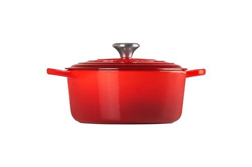 Le Creuset Signature malmist ahjupott kaanega, Ø 24 cm, ümmargune, sobib kõikidele pliiditüüpidele ja induktsioonile, maht: 4,2 l, 4,305 kg, kirsipunane – lisavaade