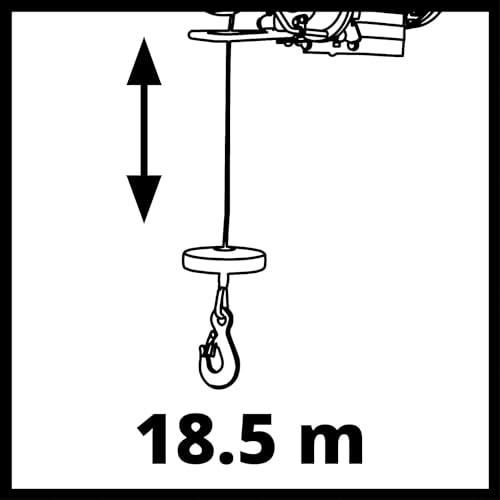 Einhell trossitõstuk TC-EH 600 (1050 W, kandevõime ilma plokita 300 kg 18 m/koos plokiga 600 kg 9 m, 18 m terastross (Ø 4,5 mm), turvaklambriga koormakonks) – pilt 10