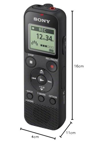 Sony ICD-PX370 Digitaalne mono hääl-salvesti integreeritud USB-ga (Diktofon, MP3 salvestus, 57 tundi salvestusaega, 4GB mälu, Optimized Voice Rec vähendab taustamüra) must – lisavaade