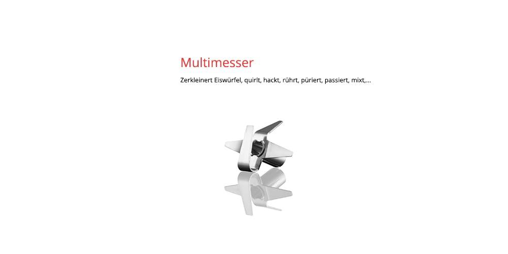 ESGE Zauberstab P 350 Profi saumikser, valge, multifunktsionaalse noaga, kuni 22 000 p/min – pakend ja tarvikud