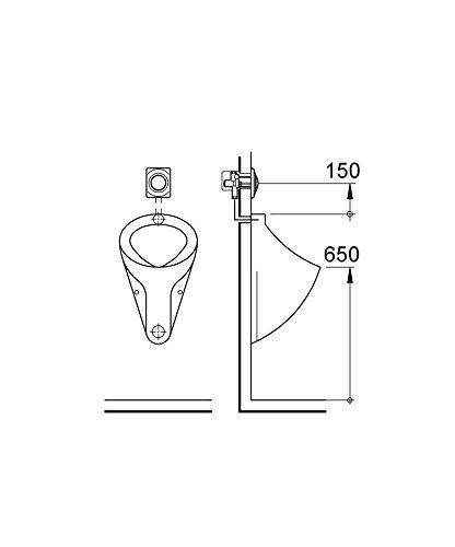 GROHE Surf – katteplaat (116 x 144 mm, nupuga loputamine, vastupidav), alpi valge, 37018SH0 – kasutusnäide