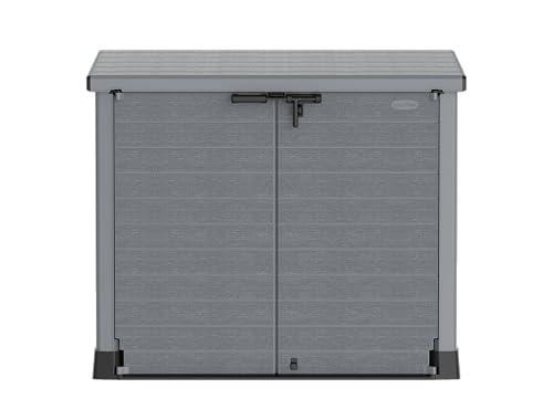 Duramax Cedargrain StoreAway 1200L aiakuur plastikust / tasane kaas, prügikastikast, aiakuur, vastupidav konstruktsioon, ideaalne tööriistadele, BBQ-dele ja 2x 240L prügikastidele, 145x85x125 cm, hall – pilt 17