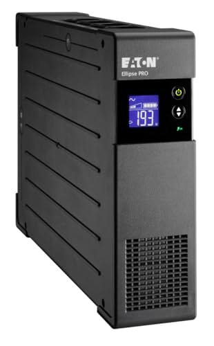 Eaton USV Ellipse PRO 1600 DIN – Line-Interactive UPS – ELP1600DIN – 1600VA (8 IEC väljundit) – Pinge stabiliseerimine (AVR) – UPS koos ekraaniga ja USB-liidesega (kaasas USB-kaabel)