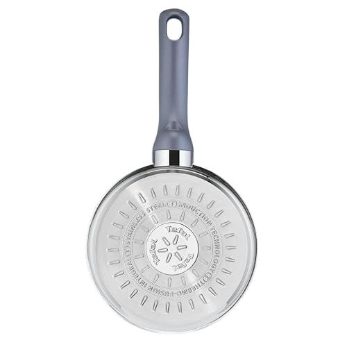 Tefal DAILY COOK roostevabast terasest kööginõude komplekt G713SB | 11-osaline (kastmepott 16 cm, keedupotid 20/24 cm kaantega, praepann 28 cm, vispel, kulp, lusikas, pannilabidas, lihakahvel | sobib kõigile pliiditüüpidele, must) – detailne vaade