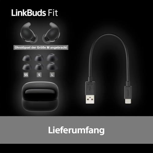 Sony LinkBuds Fit – Tõeliselt juhtmevabad mürasummutavad Bluetooth-kõrvaklapid – Mugav kogu päeva, IPX4, ümbritseva heli režiim, 21h aku kestvus, multipoint-ühendus, iOS & Android – Must – pilt 11