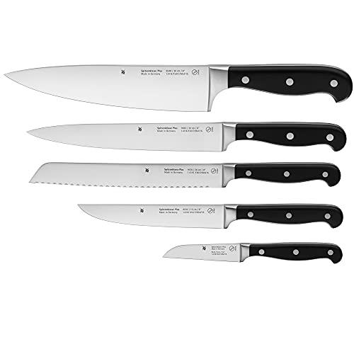 WMF Spitzenklasse Plus 5-osaline noakomplekt, valmistatud Saksamaal, sepistatud noad, kööginoad, Performance Cut, spetsiaalne terasteras