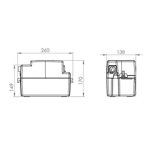 SFA – Kondensaadipump Eco V02 kahe sisendiga – kateldele ja kliimaseadmetele – vaikne (45 dB) – täiskomplekt – 26 x 13,8 x 17 cm – valmistatud Prantsusmaal – pakend ja tarvikud