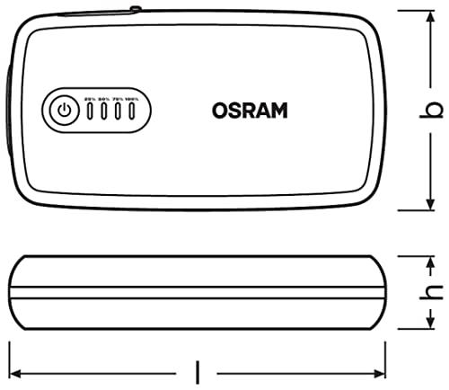 OSRAM BATTERYstart 300, Auto starthoob, Liitiumakuga käivitusabi 1500A 12V mootorrattale ja autole, Powerbank-funktsiooniga kuni 6L bensiin- ja 3L diiselmootoritele, Must – pilt 15
