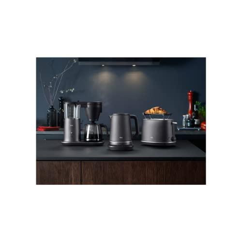 AEG K7-1-6BP veekeetja (7 temperatuuriastet, kolmekordne turvalülitus, soojushoidmise funktsioon, 1,7 liitrit, tilgavastane disain, lihtne puhastamine, 360° alus, libisemiskindel kate, LED-ekraan, hall) – pilt 11
