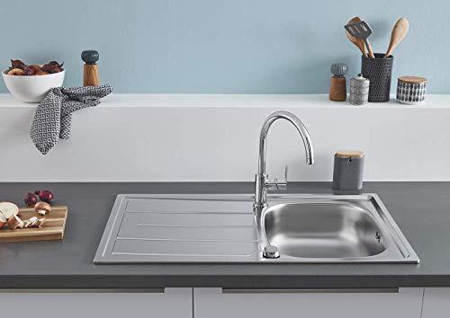 GROHE BauEdge – Ühe käepidemega kraanikausi segisti (ühe auguga paigaldus, 360° pööratav), kroom, 31367000 – pilt 6