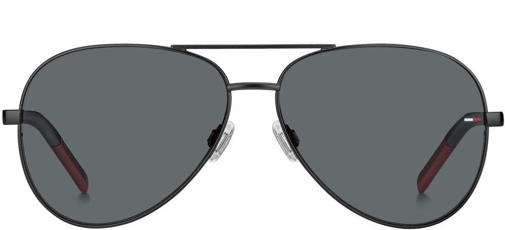 Tommy Hilfiger Unisex Päikeseprillid TJ 0008/S, Aviator, MATT MUST, 60 – detailne vaade