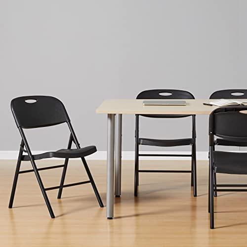 Amazon Basics kokkupandavad plastikust ja metallist toolid, 4-osaline komplekt, matkatooled, köögitoolid, sise- ja välistingimustes, must, kuni 158 kg – lisavaade