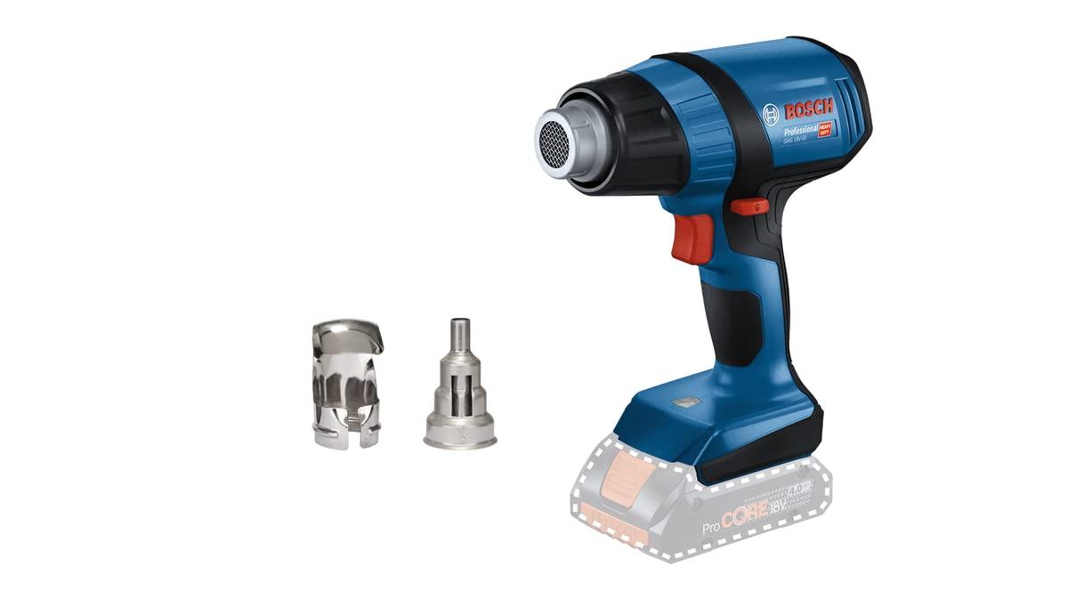 Bosch Professional 18V süsteemi akukuumapuhur GHG 18V-50 (koos reflektordüüsi, 32 x 33 mm ja reduktordüüsi, 9 mm, ilma aku ja laadijata)
