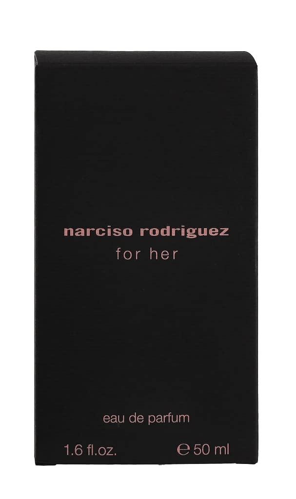 Narciso Rodriguez for Her, naiste Eau de Parfum pihustiga, 50 ml, klaas, roosa – pakend ja tarvikud