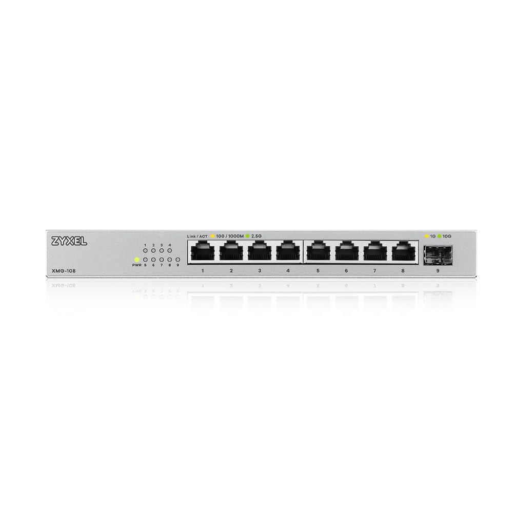 Zyxel 8-port 2.5G Multi-Gig haldamata switch 1 x 10G SFP+ | Laua- või seinakinnitus [XMG-108]