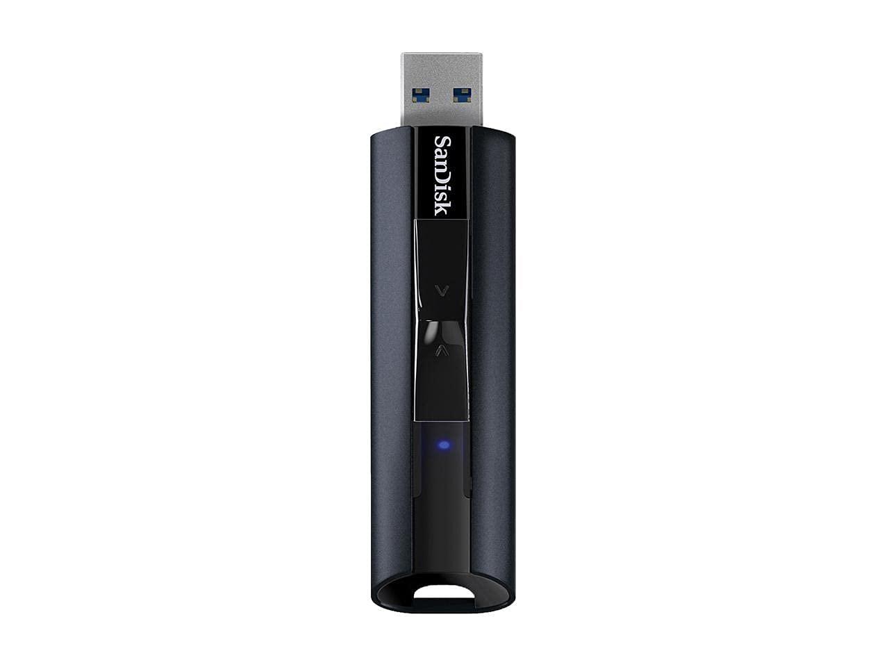 SanDisk Extreme PRO USB 3.2 Solid State Mälupulk 512 GB (Lugemine kuni 420 MB/s, kirjutamine kuni 380 MB/s, paroolikaitse, vastupidav korpus, RescuePRO Deluxe tarkvara) – pakend ja tarvikud