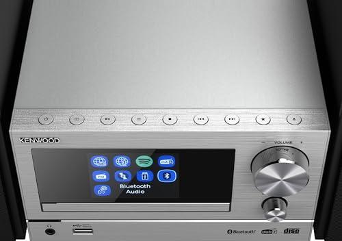 KENWOOD M-7000S-S – Nutikas mikromuusikakeskus internetiraadio, DAB+, CD/USB ja audiovoogedastusega, hõbedane – detailne vaade
