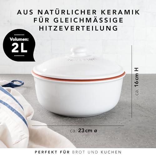 Römertopf leivavorm looduslikust savist, kuni 1 kg, valge – pilt 6