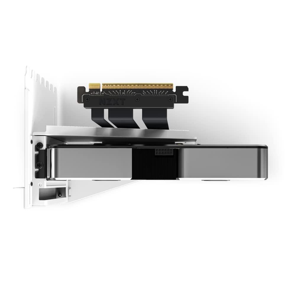 Nzxt vertikaalne GPU-kinnitussüsteem – AB-RH175-W1 175 mm PCIe 4.0×16 Riser-kaabel – vastupidav terasest GPU-hoidik, must/valge – kasutusnäide