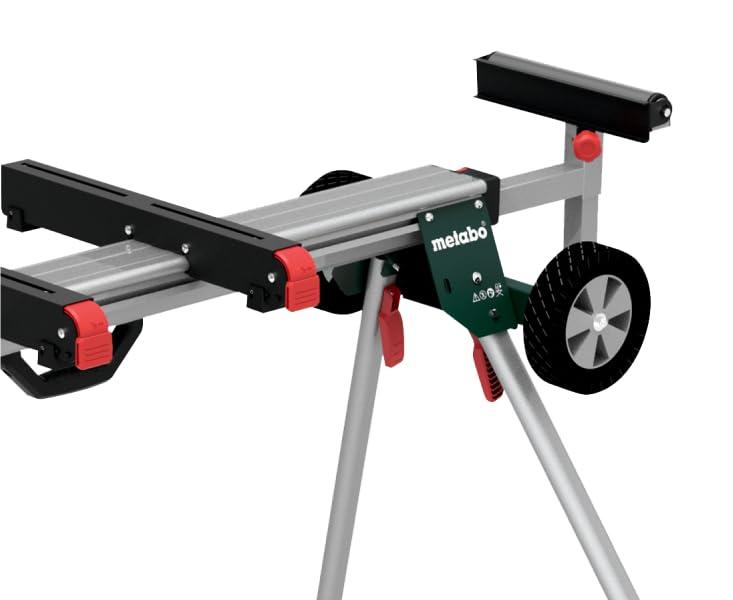 Metabo Kappsaha Alus KSU 401 – 168-400 cm, 250 kg kandevõime, masinakinnitused ja töödetaili toed, kokkuklapitav, kõrguse reguleeritav, mobiilne – Vastupidav ja mitmekülgne sae lisatarvik – kasutusnäide