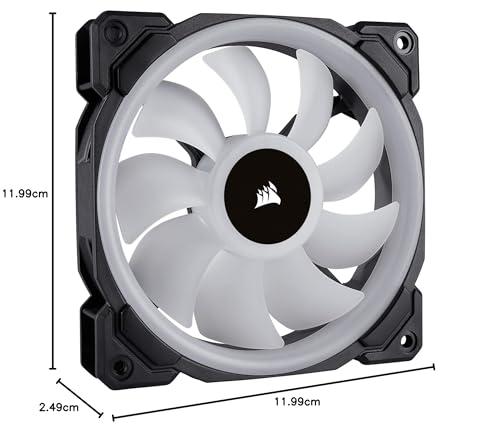 Corsair LL120 RGB LED PWM PC-korpuse ventilaator (120mm kahene valgusring RGB LED, 3 tk komplekt Lighting Node PRO-ga) must – pakend ja tarvikud