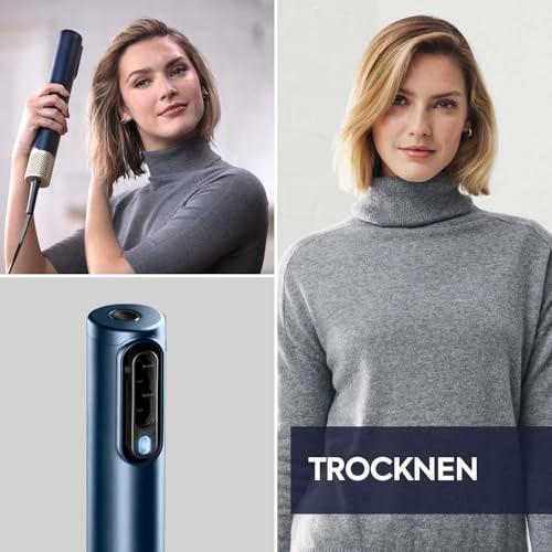 BaByliss Air Wand, 3-ühes föön, sirgendaja ja soenguviimistlus, ioontehnoloogia, kiire digitaalne mootor, 3 otsikut, ei kahjusta juukseid, AS6553E – pilt 12
