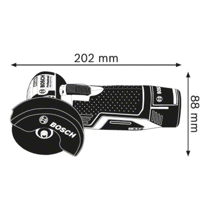 Bosch Professional 12V süsteem Akutööriist Nurklihvija GWS 12V-76 (sh 2x 3.0Ah aku, kiirlaadija GAL 1230 CV, 1x Carbide Multi Wheel, 2x lõikeketas Expert for Inox, L-BOXX2) – detailne vaade