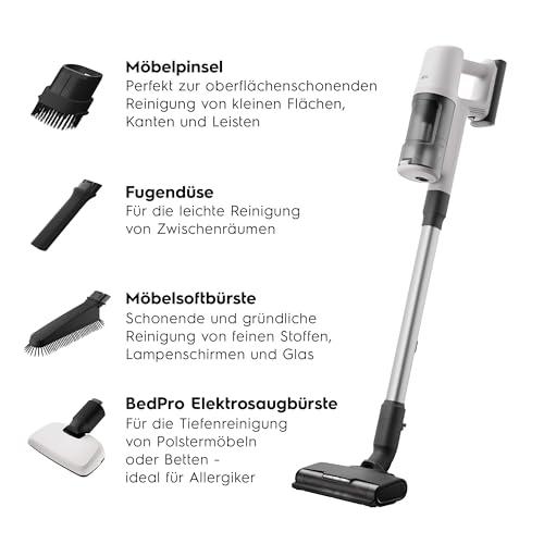 AEG AP61HB21SH 900 402 356, juhtmeta tolmuimeja, valge, täiskomplekt, 255 W, 500 ml, 79 dB – detailne vaade