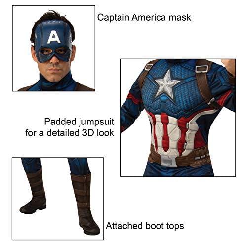 Rubie’s ametlik luksuskostüüm Kapten Ameerika, Avengers Endgame, lahinguülikond, meeste ja täiskasvanute standardmõõdus Halloweeni kostüüm – detailne vaade