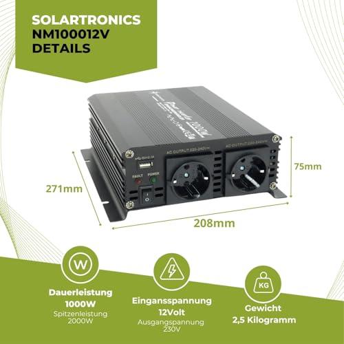 Solartronics pingemuundur NM1000 12V 1000W MUST – 2000W tipvõimsus – Muundur 12V-230V – Ühildub plii- ja AGM-akudega – Schuko & USB ühendus – pilt 6