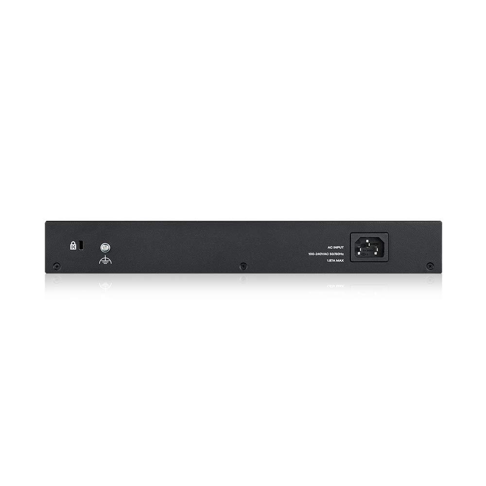 Zyxel 24-Port Gigabit PoE Lüliti | Nutikas haldus | Rack-paigaldus | 12 PoE+-porti 130 W eelarvega | VLAN, IGMP, QoS [GS1900-24EP] – pakend ja tarvikud