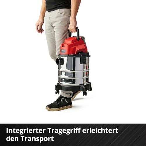 Einhell akuga märg- ja kuivtolmuimeja TC-VC 18/20 Li S-Solo Power X-Change (Li-Ion, 18V, 20 l roostevabast terasest mahuti, puhumisfunktsioon, koos düüside ja filtriga, ilma aku ja laadijata), must/punane – pilt 9