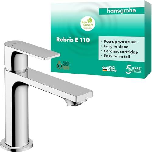 hansgrohe Rebris E – valamu segisti tõmbevardaga, kraanikausi segisti, voolukõrgus 109 mm, veesäästlik (EcoSmart), kroom, 72557000