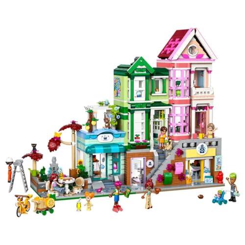 LEGO Friends Heartlake City elamu- ja ostutänav, ehituskomplekt rollimängudeks 9 tegelaskujuga (sh 7 minifiguuri) ja 3 kassiga, kingitus tüdrukutele ja teismelistele, mängumaja 42670 – kasutusnäide
