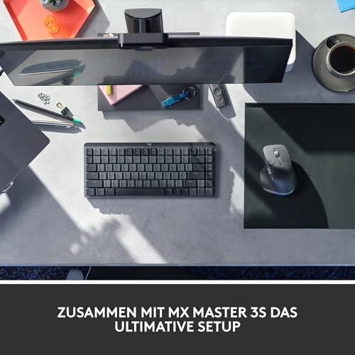Logitech MX Mechanical Mini juhtmevaba mehaaniline klaviatuur taustvalgustusega, lineaarsed klahvid, Bluetooth, USB-C, macOS, Windows, Linux, Android, metall, Saksa QWERTZ paigutus – Grafiit – pilt 10