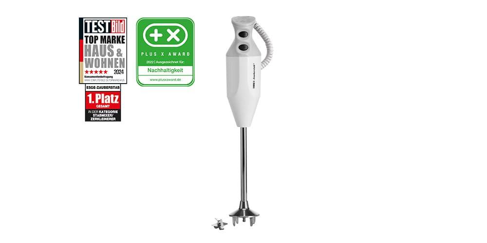 ESGE Zauberstab P 350 Profi saumikser, valge, multifunktsionaalse noaga, kuni 22 000 p/min – kasutusnäide