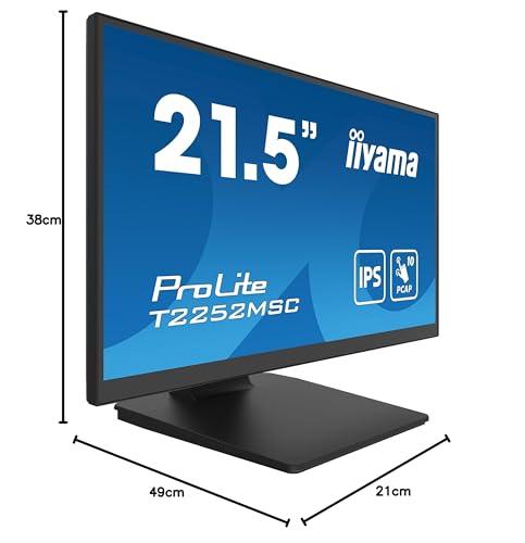iiyama ProLite T2252MSC-B2 54,5 cm (21,5″) IPS LED-monitor Full-HD, 10-punkti multitouch, HDMI, DP, USB 3.0, must – pilt 14