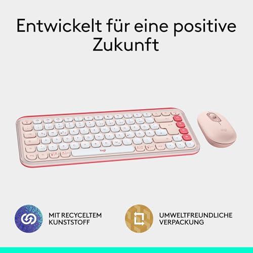 Logitech POP ICON KOMBO, Bluetooth-klaviatuuri ja hiire komplekt, mugav trükkimine, programmeeritavad klahvid, vaiksed klõpsud, Easy-Switch kuni 3 seadmele, Saksa QWERTZ-paigutus – Roosa – pilt 11