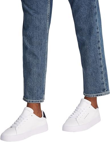 Tommy Hilfiger meeste nahast Court Sneaker Detail Essential, valge (White/Desert Sky), 44 – pilt 6