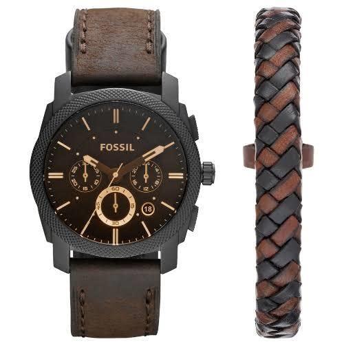 Fossil Machine meeste käekell, kronograaf kvartsmehhanismiga, roostevabast terasest või nahkrihmaga, tumepruun, 42MM – detailne vaade