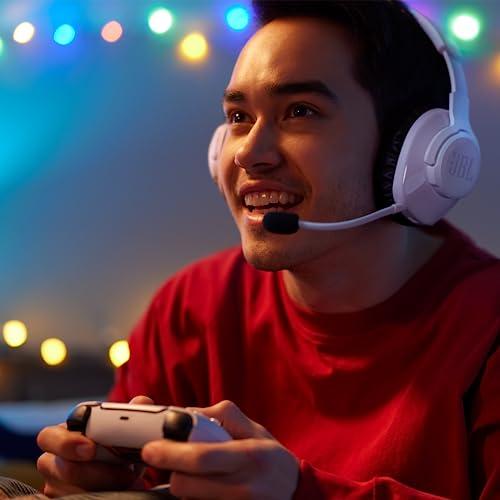 JBL Quantum 360P Over-Ear Gaming Kõrvaklapid – Playstationi, PC, Maci ja Nintendo Switchi jaoks – Boom-mikrofoniga ja 22-tunnise akukestvusega – Valge – pilt 8