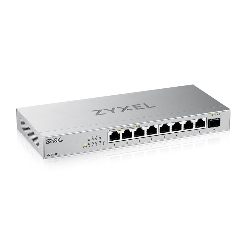 Zyxel 8-port 2.5G Multi-Gig haldamata switch 1 x 10G SFP+ | Laua- või seinakinnitus [XMG-108]