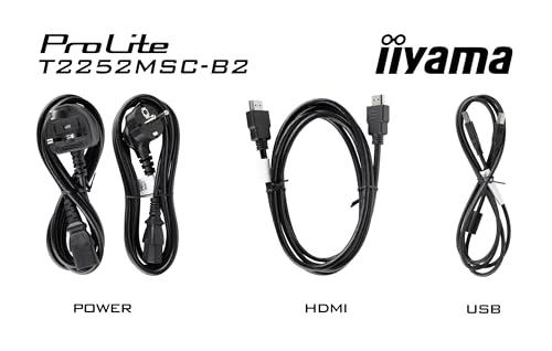 iiyama ProLite T2252MSC-B2 54,5 cm (21,5″) IPS LED-monitor Full-HD, 10-punkti multitouch, HDMI, DP, USB 3.0, must – pilt 13